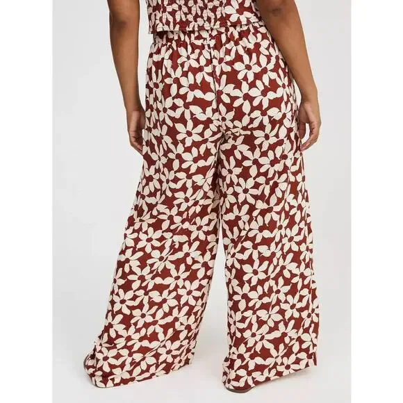 Torrid Corset & Wide Leg Pant Set NWT Size 0 L 12 Amy Floral Roasted Russet Boho - Picture 9 of 12